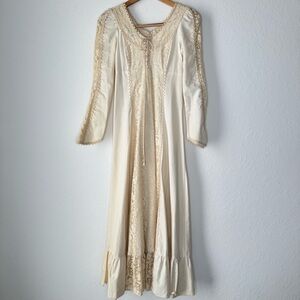 Vintage 70s Gunne Sax Lace Peasant Dress
